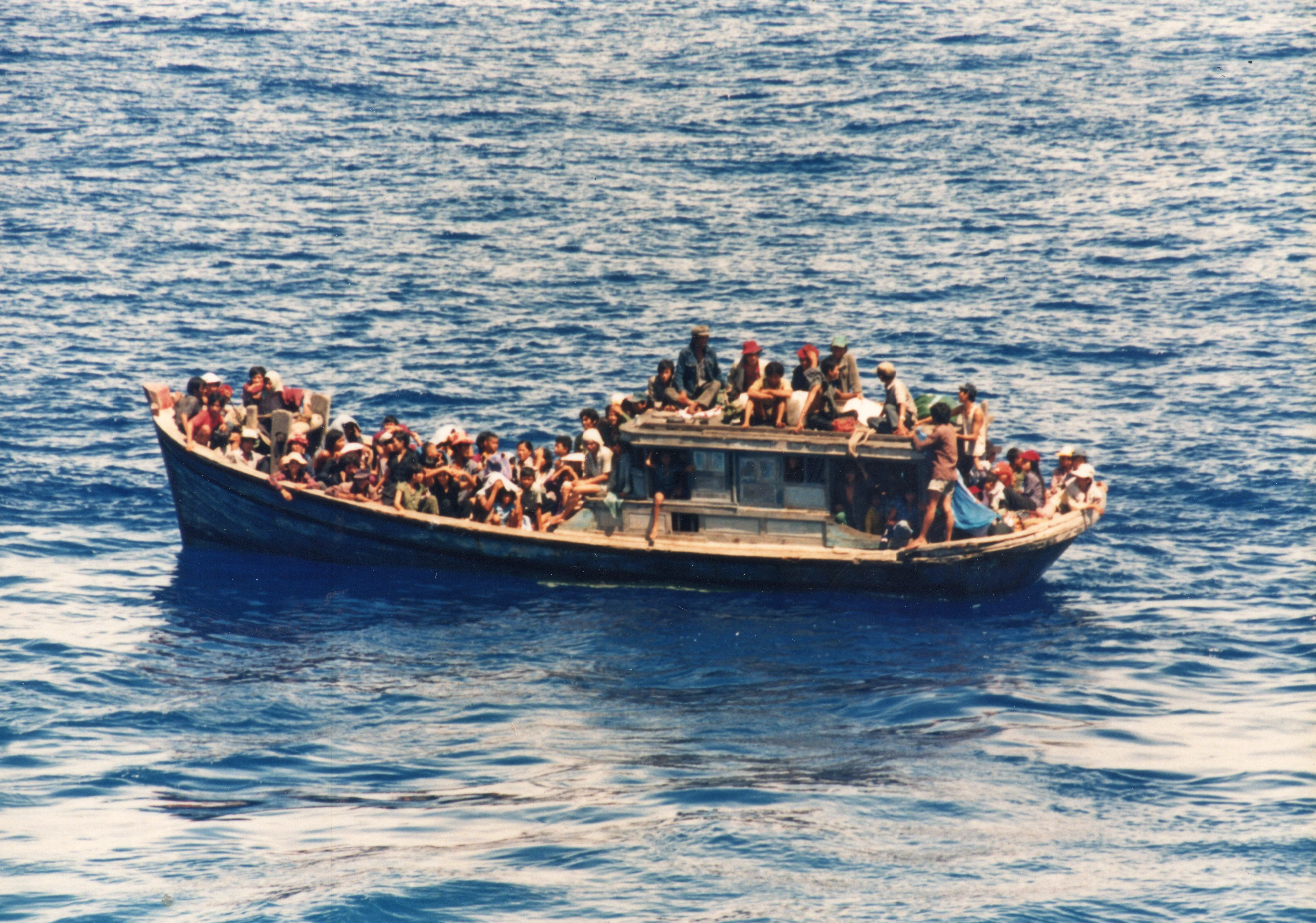 Photograph of the sampan my father voyaged on.